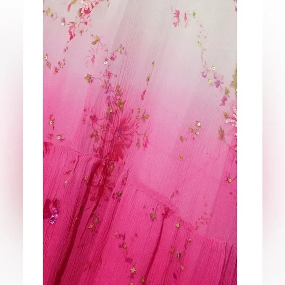 NWT Loveshackfancy white pink beaded ombré Zaria gown - Picture 2 of 8